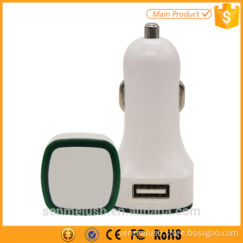 Promotional Gift Phone Car Charger 5V 2.1A 3.1A Dual USB Car Charger with Led Light